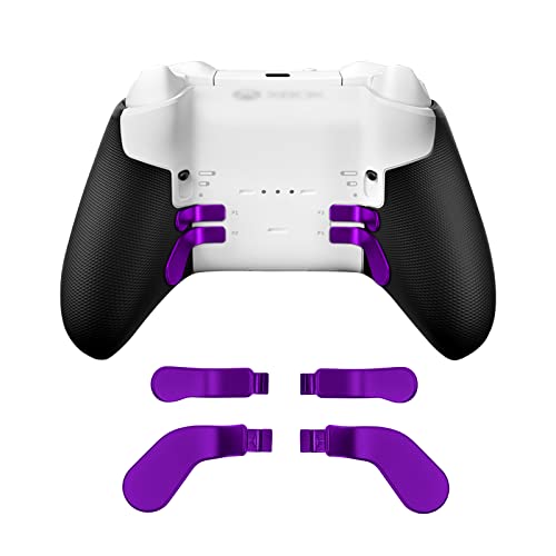 Image of Metal Replacement Thumbsticks for Xbox Elite Controller Series 2 Core,Component Pack Includes 4 Swap Magnetic Joysticks,4 Paddles,1 Standard D-Pads, Accessories Parts for Xbox One Elite 2 (Purple)