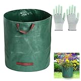 Gartenabfallsack, Großer 128L Gartensack Mit Handschuhen, Stabile Gartenabfallsäcke Für Laub, Grünschnitt Und Gartenabfall, Ideal Für Gartenarbeit Und Outdoor-Aktivitäten