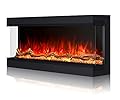 44 inch 3 Sided Electric Fireplace Insert, Smart Wi-Fi Remote Control Fireplaces, 251 Realistic Flames, Low Noise 3000/1500Watt Built-in Recessed Fireplace Heater