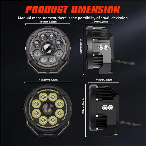 Phare stroboscopique LED 5" contre le brouillard pour quad et SUV avec support