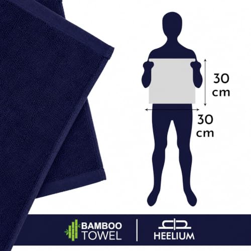 Image of HEELIUM Bamboo Face Towel | Ultra Absorbent & Odour-Free | 3X Softer Than Cotton Towels | 30 x 30 cm - 600 GSM