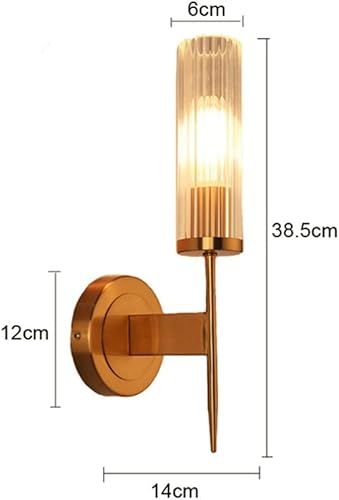 Miniatura 5 de SHUAN Light Europe - Lámpara de pared de cristal de metal dorado para decoración de vestíbulo hotel dormitorio luz postmoderna pasillo porche pasillo