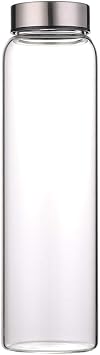 sunkey Glass Water Bottle 32 oz High Borosilicate with Neoprene Sleeve Leak Proof Lid Reusable Eco Friendly Bpa Free