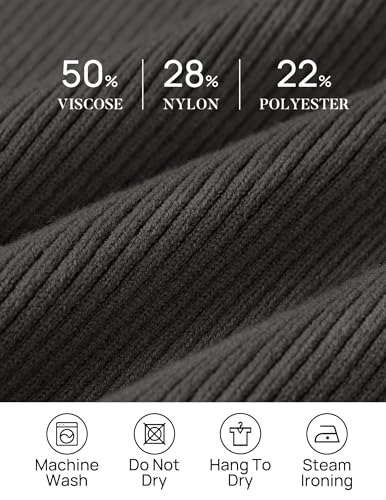 Image of ZESICA Women's Turtleneck Long Sleeve Shirts 2026 Spring Trendy Tops Slim Fitted Ribbed Knit Basic Casual Sweater
