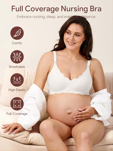 Image of Angelhood Nursing Bras for Breastfeeding Ultra Comfort Seamless Maternity Bra Pack Wireless Pregnancy Bralette Bra Extender