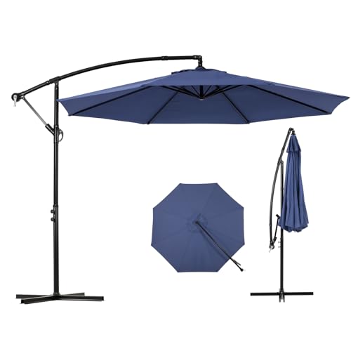 Backyard Expressions 10FT Cantilever Patio Umbrella – Outdoor Offset Hanging Umbrella with Smooth Crank, Tilt Adjustment & UV Protection – Heavy-Duty Steel Frame (Base Not Included) by BACKYARD EXPRESSIONS PATIO · HOME · GARDEN - Used condition - US$56.79