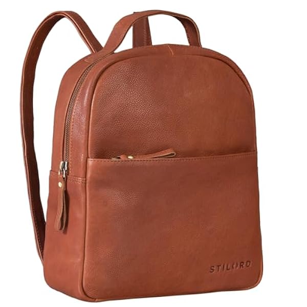 STILORD 'Kayla' Rugzak Vintage Dames Leer Rugtzak Handtas Leren Rugtas voor Tablets Retro Backpack Uitgaan Shopping Vietsen Dagrugzak, Kleur:texas - bruin
