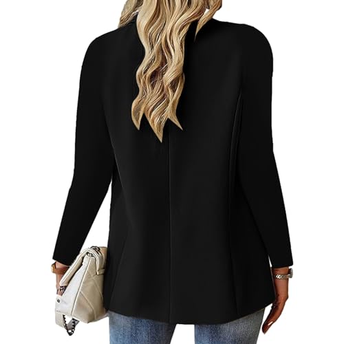 Office Jacket For Women 2024 Professional Blazer Work Lapel Button Down Solid Elegant Long Sleeve Dressy Jackets4