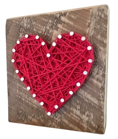 Nail it Art Red heart block I love you gift for Valentine's day or just beacause. Unique keepsake gift sign. I love you gift and support. Home accent decor. NOT A KIT