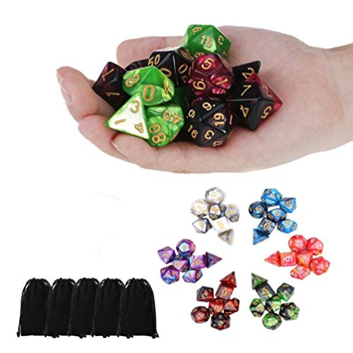 VICASKY 42 PCS Jogo Acrílico Dado Dado Pequeno Placa de Dice Número de Dice Cubos de Jogo Com Bolsas