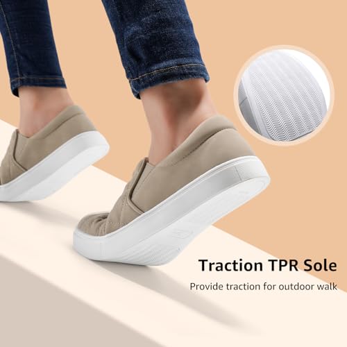 Image of STQ Slip On Shoes for Women Quilted Fashion Sneakers