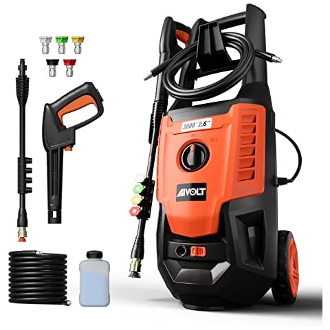 AIVOLT Electric Pressure Washer 3000PSI 2.6GPM Power Washer Electric Powered 1800W Water Pressure Cleaner Machine with 5 Nozzles and Foam Tank for Car, Fence and Deck Cleaning Cover