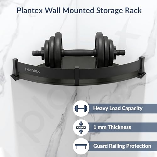 Image of Plantex Stainless Steel Corner Shelf for Bathroom Wall /Bathroom Corner Shelves /Bathroom Shelf Rack /Side Corner Shelf /Kitchen Organizer /Bathroom Corner Rack- (12x12 inches, Black)