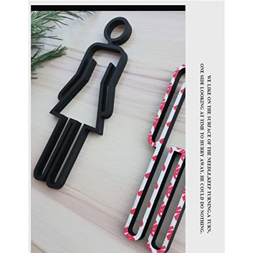 Conjunto de figuras de decoración de letreros de baño para hombres y mujeres de acrílico - Letreros de baño modernos para hombres y mujeres - Letreros para puertas de baño - Letreros de WC para baños