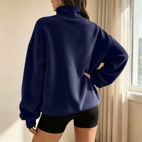 Oversized Sweatshirt for Women Mock Neck Tops Pullover Tops Longe Sleeve - image 3
