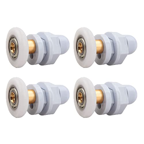 Qikuver 4PCS Shower Door Rollers, Copper Rod Pulley, Strong Load-Bearing Capacity