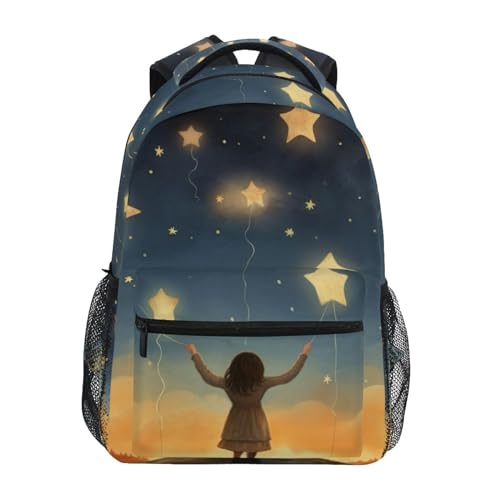 Sac à dos ordinateur portable SKYSHU imperméable motif étoile avec multiples compartiments