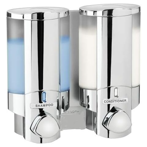 Seifenspender - Hygienespender Aviva II Chrom mit 2 Kammern Wandmontage Cover