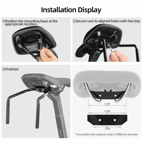 Image of Rhinowalk Bike Seat Bag Stabilizer, Anti-Shake Design with Dual Water Bottle Cage Mounts, Fits Most Road & Mountain Bikes