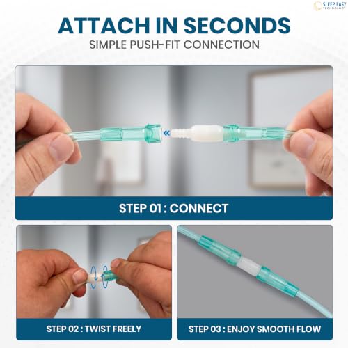 Image of Oxyllow Premium Swivel Connector -10 Count - 360 Rotating Design to Reduce Tube Tangle - Barbed Secure Fit for Leak-Free Oxygen Flow - Compatible with Major Respiratory Brands