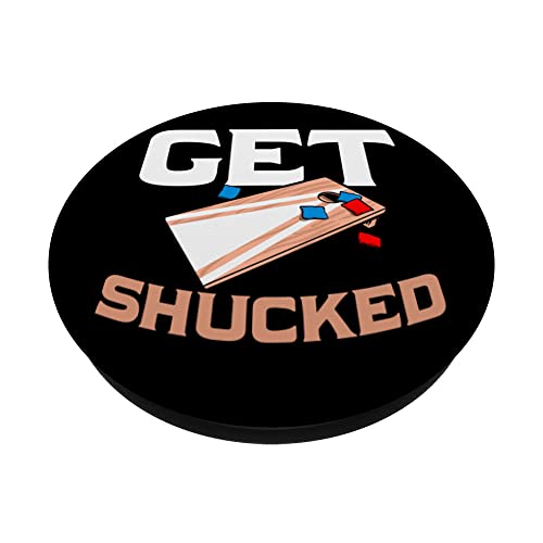 Funny Cornhole Corn Hole Get Shucked PopSockets Swappable PopGrip, Black - Image 2