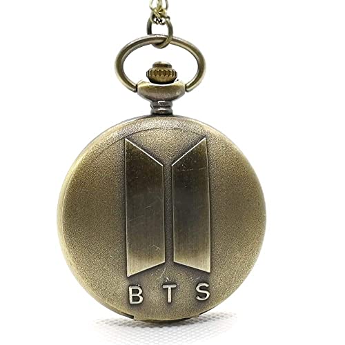 Image of AUGEN Premium Pocket Watch Metal Keychain BTS-1 Retro Vintage for Gifting With Key Ring Anti-Rust (Pack Of 1)
