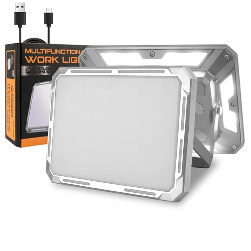 Foco LED Recargable 116 Luz de Trabajo Portátil con USB/Magnético/3000 7000K   7 Modos Batería Linterna de Cámping para Camping, Trabajo, Pesca, Emergencia