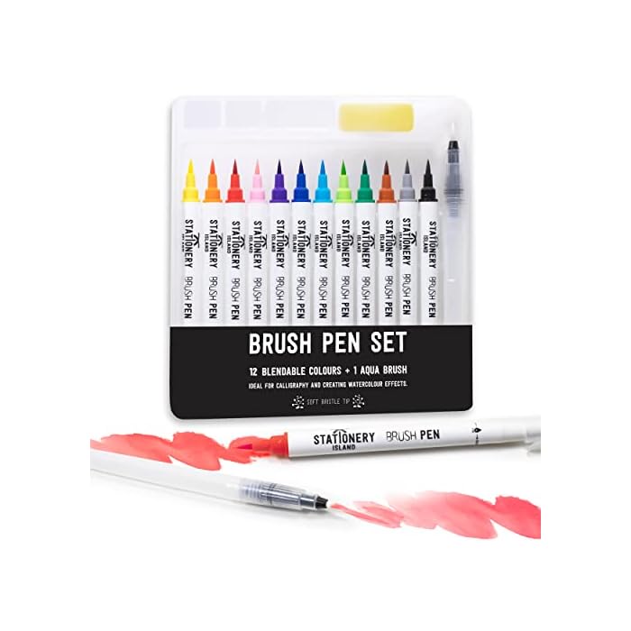 Buy STATIONERY ISLAND Watercolour Brush Pen Set Colouring Highlighter
