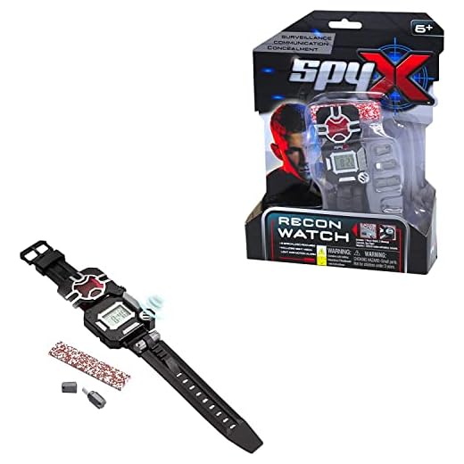SpyX/Spy Recon Watch -8 Function Spy Toy Watch. Extra Functions Include: Led Light, Stopwatch, Alarm, Decoder, Secret Message Paper, Message Capsules, Motion Alarm. for Your spy Gear Collection!