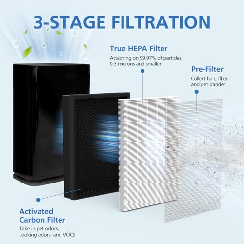True HEPA Filter 400 Air Purifier - Puro 400, 2 Pack, 99.97% Efficient Smoke, Pet Dander, Pollen Remove