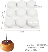 Vista 2 de mostsom Molde de silicona para chocolate medio redondo, molde de silicona semiesfera, moldes de silicona para hornear de media esfera para hacer