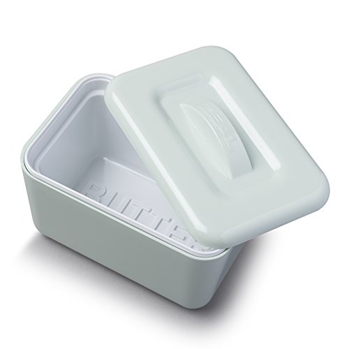 Zeal Insulated Butter Dish, Large 500 grams Capacity Double Walled Butter Tub/Container with Lid, Melamine - Sage Green