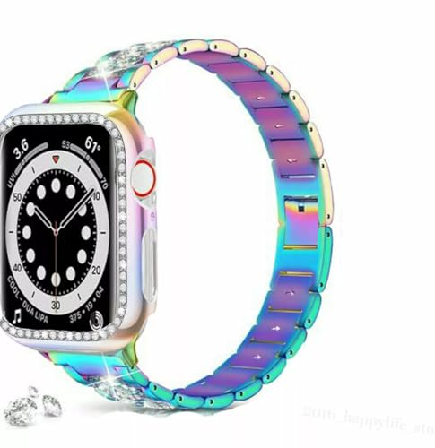 Bracelet strass pour Apple Watch 40 mm et sa coque rigide brillante
