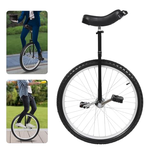 Image of 16 inch /24 inch Wheel Unicycle, Wheel Unicycle with Steel Rim Skid-Proof Tire Adjustable Seat Sports Exercise Bicycle for Daily Fitness