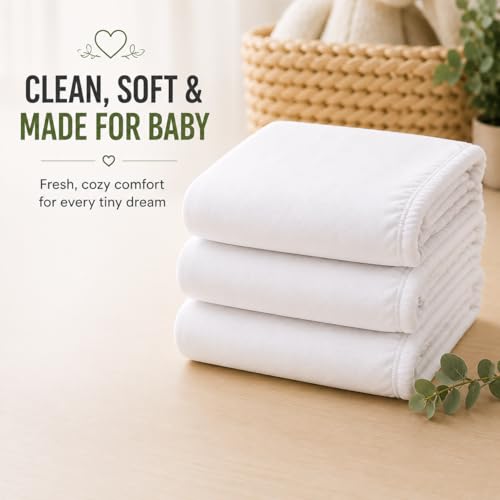 Image of Bassinet Sheets, Water Proof Universal Fit 33 x 17, White, 3 Pack