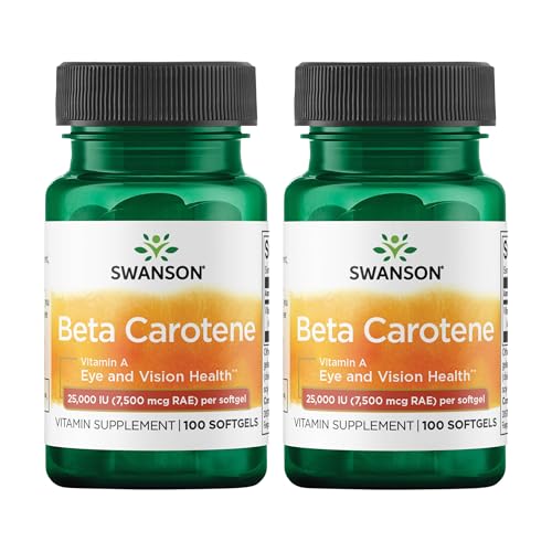 Swanson Beta-Carotene (Vitamin A) 25000 Iu (7500 mcg) 100 Sgels (2 Pack)