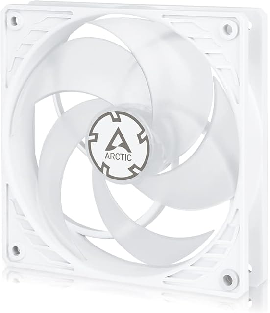 ARCTIC P12 PWM - 120 mm Case Fan with PWM, Pressure-optimised, quiet motor, Computer, Fan Speed: 200-1800 RPM - White, Transparent