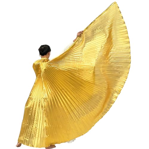Wuchieal Women's 2 Sticks & Angel Coak Belly Dance Costume Angle Isis Wings