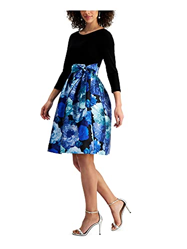 Jessica Howard Women's Floral Faux Wrap Midi Dress with Tie Waist3