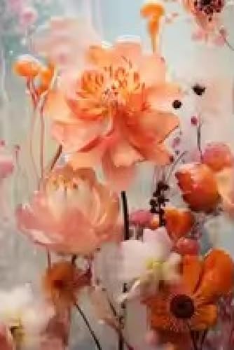 Décoration murale fleurs colorées dans l'eau toile 70x100 cm - 2