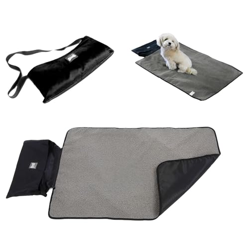 Zjyufy Dog Settle Mat Portable, Pet Dog Settle Blanket Mat Waterproof Dog Sleeping Bed Indoor Outdoor Fleece Travel Blanket Foldable Cat and Dog Travel Pad Mat for Small Medium Large Dogs