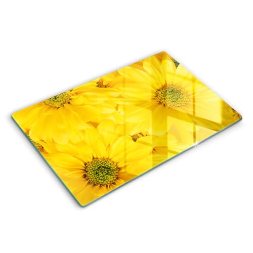Planche à découper 80x52cm Wallfluent résistante à la cuisson avec décor pétales de fleurs
