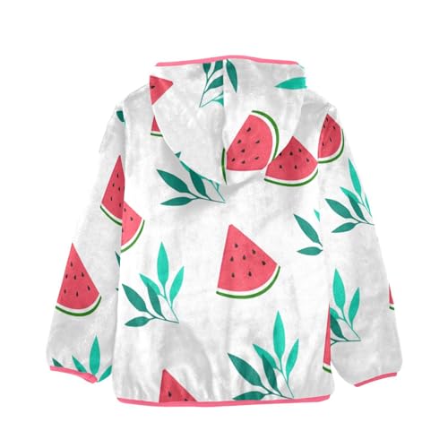 OTVEE Watermelon Leaves Kids Hoodie Jacket Fall Spring Full Zip Warm Outwear Coat2