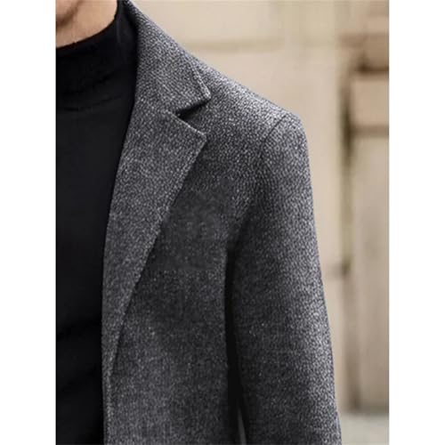 Men's Elegant Simple Single-Breasted Lapel Wrinkle-Resistant No-Iron Trench Coat Jacket3