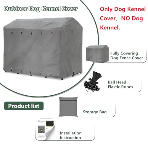Hadisi Capa de canil para cães ao ar livre cobertura total à prova de vento anti-UV 2,3 m D x 1,8 m