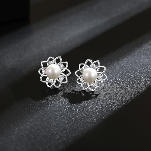 Pearl Stud Earrings Handpicked Freshwater Cultured Pearl Earrings for Women Hypoallergenic 925 Sterling Silver Cubic Zirconia Studs for Mother Her - image 3