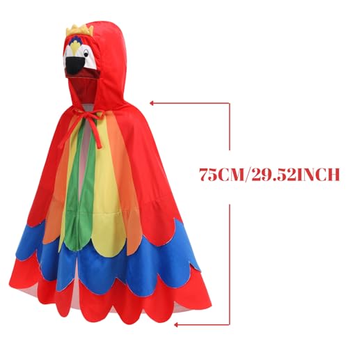Disfraz de capa con capucha loro para niños miniatura 3