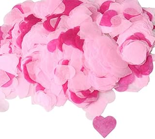 Zhiye 1 Inch Heart Paper Confetti Tissue Confetti 6000 Pieces Party Table Decorations for Balloon, Wedding, Valentine's Day, Holiday, Birthday