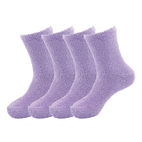 Image of BambooMN Women's Super Soft and Cozy Feather Light Fuzzy Socks - Multiple Color Options - Two Sizes - Value Packs