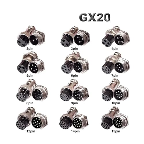 Conector de aviación GX20 macho y hembra de 2 pines para cable coaxial 2